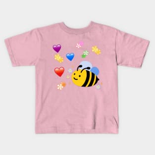 Happy bee and love Kids T-Shirt